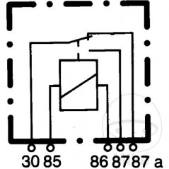 Changeover relay 5 poles with support 12V 40A 108.02.70
