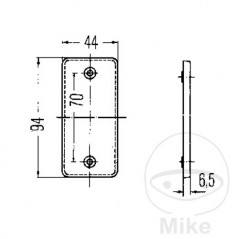 Square catadioptric reflector for trailer 182.02.99