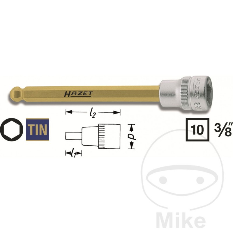 HAZET Ball head allen socket 116 MM 3/8 8 605.28.49