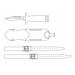 CRESSI KILLER Diving Knife, small stiletto format with great resistance and grip BRC 554000