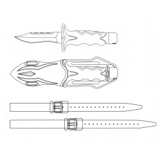 CRESSI Cuchillo de Buceo PREDATOR - Diseñado para Pesca Submarina BRC 554500