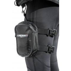 CRESSI Bolsa de pierna LEG POCKET para buceo - Bolsillo portaobjetos 1 L con doble cincha elástica y cabo seguridad BUA 928000