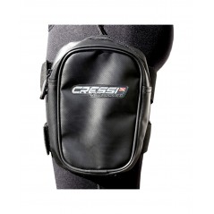 CRESSI Bolsa de pierna LEG POCKET para buceo - Bolsillo portaobjetos 1 L con doble cincha elástica y cabo seguridad BUA 928000
