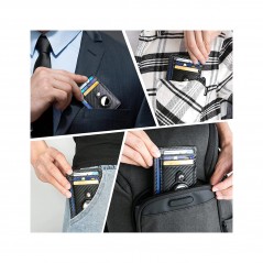TUDETIC Card Holder Wallet with AirTag - Keep your valuables safe and located TUD-WAT-NEGRVAR