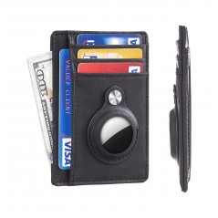 TUDETIC Card Holder Wallet with AirTag - Keep your valuables safe and located TUD-WAT-NEGRVAR