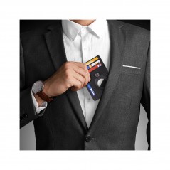 TUDETIC Card Holder Wallet with AirTag - Keep your valuables safe and located TUD-WAT-NEGRVAR