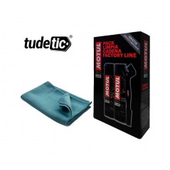 TUDETIC - kit limpiador y lubricante motul para cadena moto c1 c3 400 ml + cepillo limpieza gamuza microfibra 30x40 cm | set man