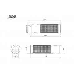 RIZOMA Puños para moto SPORT (Ø 22 MM) GRS205R