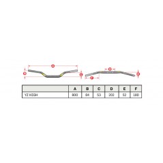 PRO TAPER Manillar alto moto enduro offroad CONTOUR 1081632001