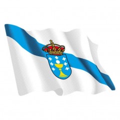 FASEBA Pegatina adhesivo bandera ondeante Galicia 6X8 CM 01064