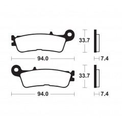 TECNIUM Sintered motorcycle brake pads MX/ATV - MOA397 1111144