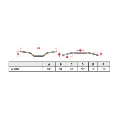 PRO TAPER Offroad enduro motorcycle high handlebar SEVEN HEIGHT 1081607001