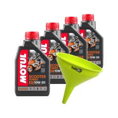 TUDETIC - Kit de 4x aceite motor sintético + embudo YAMAHA BW'S 125 YW125B KT-5