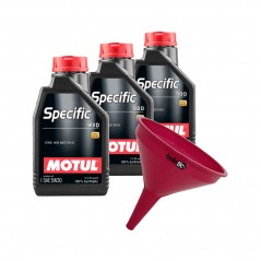 TUDETIC - Kit de 3x Aceite Motor + Embudo Specific FORD 913D 5W30 1L KT-11