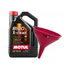 TUDETIC Aceite de motor + Embudo 8100 X-CLEAN C3 5W40 5L KT-24