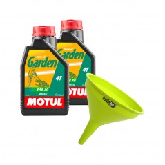 TUDETIC Kit 2x Engine Oil + Garden Funnel 4T SAE 30 1L KT-36