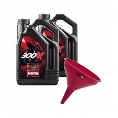 TUDETIC Kit 2x Aceite de Motor + Embudo 4T 300V FL Road Racing 5W40 4L KT-60