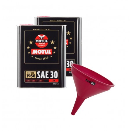TUDETIC - Kit of 2x Motor Oil + Funnel SAE 30 (Classic) 2L KT-67
