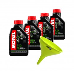 TUDETIC Kit de 4x aceite motor + embudo 510 2T 1L KT-90
