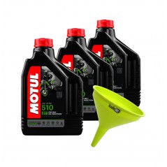 TUDETIC - Kit de 3x aceite motor + embudo MOTUL MEZCLA 510 2T 2L KT-99