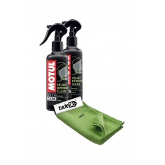 TUDETIC - Kit de 2x limpiador y desinfectante + trapo M2 HELMET INTERIOR CLEAN 0,25L KT-104