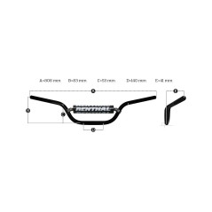 RENTHAL Manillar de moto altura baja con protector 822 1081461001
