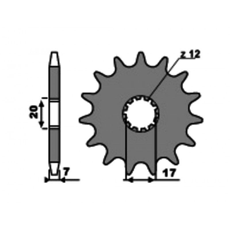 PBR Self-cleaning steel front sprocket 2064 - 428 1108862001