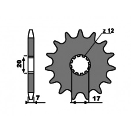 PBR Piñón delantero estándar de acero 2064 - 428 1108862002