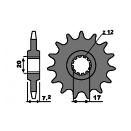 PBR Piñón delantero estándar de acero 600M - 420 1108896002