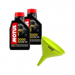 TUDETIC Kit 2x Aceite de Motor + Embudo 5000 10W40 4T 1L KT-143
