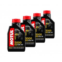 TUDETIC Kit de 4x aceite motor 5000 10W40 4T 1L KT-148