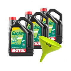 TUDETIC - Kit of 3x Garden 2T Motor Oil + Plastic Funnel KT-152