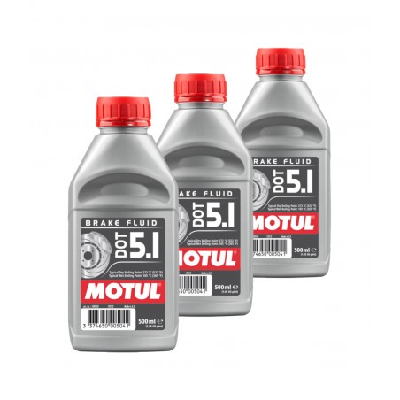 TUDETIC - 3x Liquido de frenos DOT 5.1 Brake Fluid 0.5L KT-160