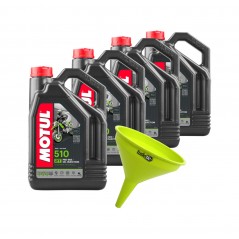 TUDETIC Kit de 4x aceite motor + embudo 510 2T 4L KT-201