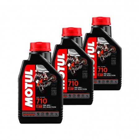 TUDETIC Kit 3x Aceite de Motor 710 2T 1L KT-206
