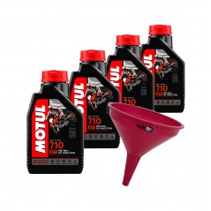 TUDETIC Kit de 4x aceite motor + embudo 710 2T 1L KT-207