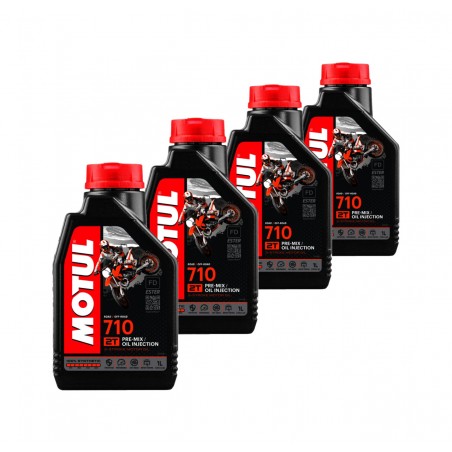 TUDETIC Kit de 4x aceite motor 710 2T 1L KT-208