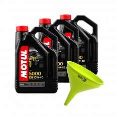 TUDETIC Kit of 3x engine oil + funnel 5000 4T 4L KT-228