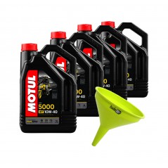 TUDETIC Kit de 4x aceite motor + embudo 5000 4T 4L KT-230