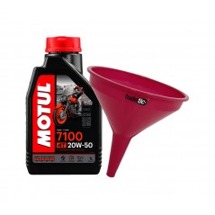 TUDETIC Kit de Aceite Motor 7100 20W50 4T 1L + Embudo Plástico KT-232