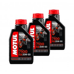 TUDETIC Kit de 3x Aceite Motor 7100 20W50 4T 1L KT-236