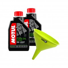 TUDETIC - Kit 3x Aceite Suspensión + Embudo Fork Oil Expert Light 5W 1L KT-247