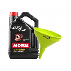 TUDETIC Kit Aceite Transmision Manual + Embudo MOTYLGEAR 75W80 5L KT-267