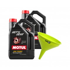 TUDETIC - Kit de 2x Aceite Transmisión Manual + Embudo MOTYLGEAR 75W80 5L KT-268