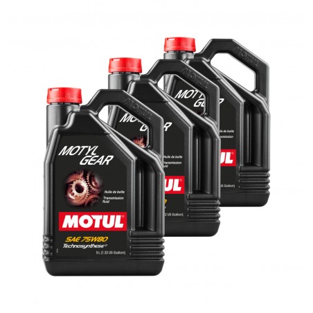 TUDETIC 3x Manual Transmission Oil Kit MOTYLGEAR 75W80 5L KT-271