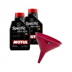 TUDETIC Kit de 2x Aceite Motor Sintético + Embudo VW 508.00-509.00 0W20 1L KT-278