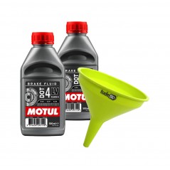 TUDETIC Kit 2x Brake Fluid + Funnel DOT 4 LV - 500ML KT-299