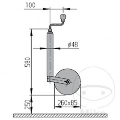 AL-KO Rueda de apoyo llanta chapa acero 48 MM 260X85 338.00.22