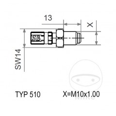 Fixed external thread fitting VARIO TYP510 M10 X 1.00 757.20.43