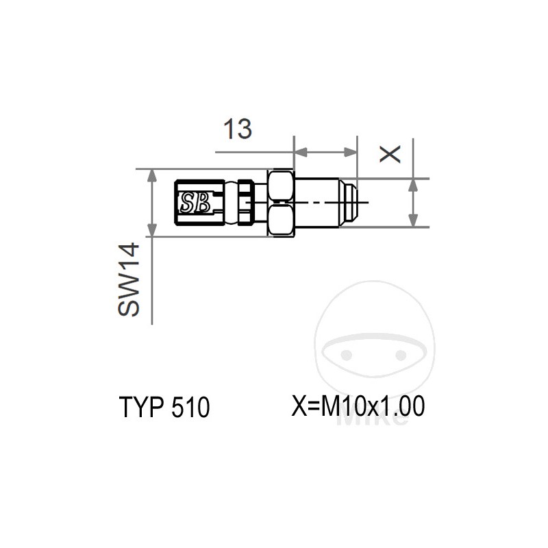 Fixed external thread fitting VARIO TYP510 M10 X 1.00 757.20.43